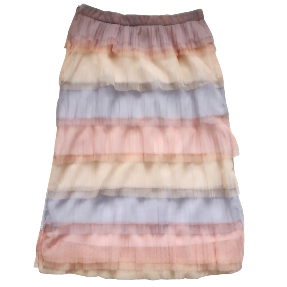KOCH Bella Tulle Skirt Sunrise Pastel Tie Dye Layered Midi Skirt Large L USA - Picture 3 of 6